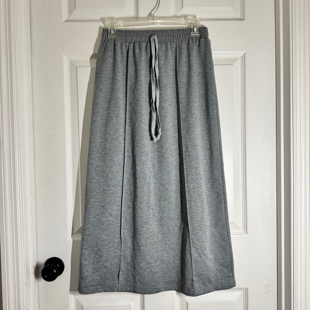 Gray Women's Knit Stretch Maxi Skirt size M - Picture 2 of 8
